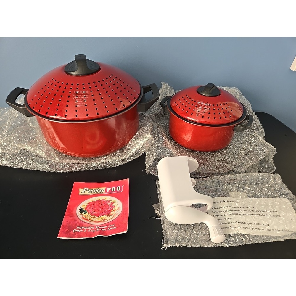 Pasta Pro Cook Drain & Serve As seen on TV  2 Quart & 6 Quart SET + Free‎ Grater